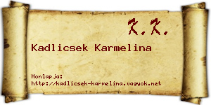 Kadlicsek Karmelina névjegykártya